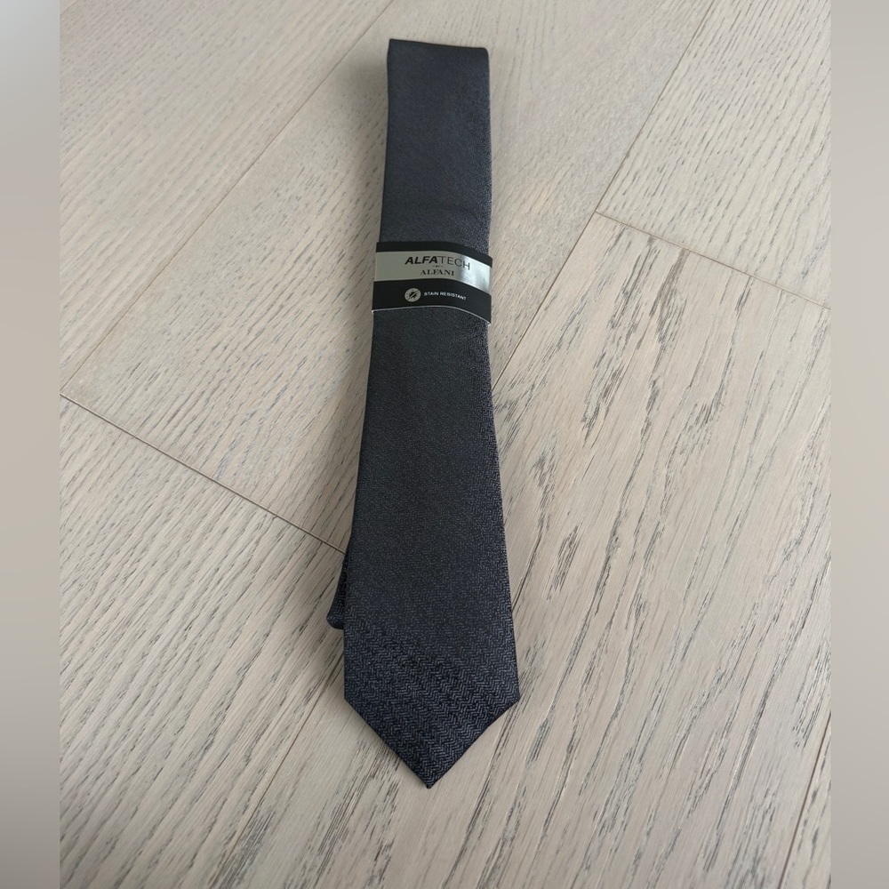 NWT Alfatech by Alfani Men's Black Ramsey Solid Tie